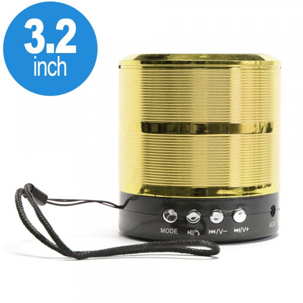 Wholesale Metallic Design Portable Wireless Bluetooth Speaker 888 (Gold)